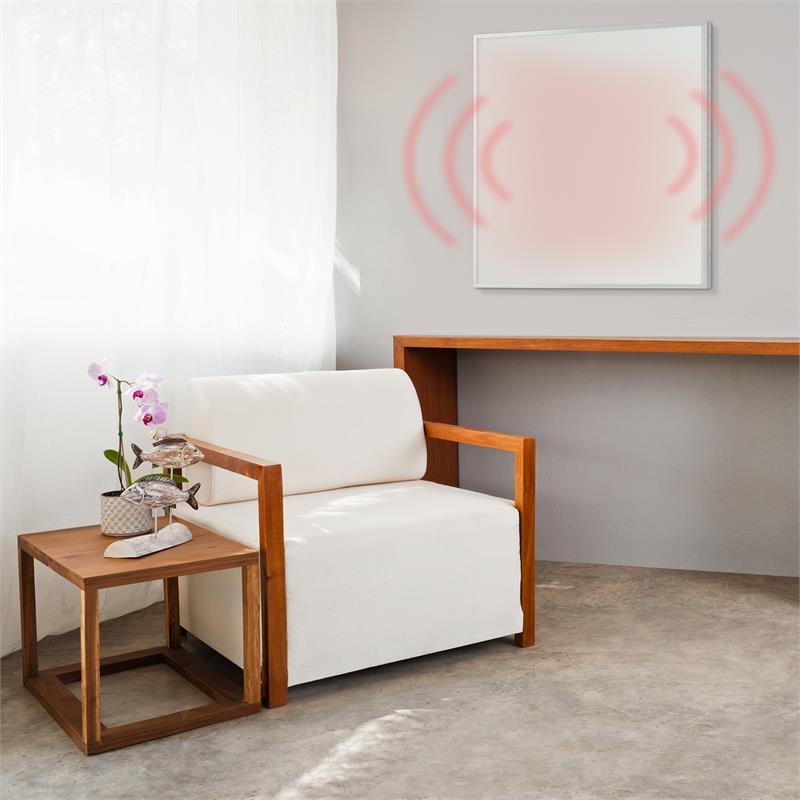 Klarstein Wonderwall IR 36 Carbon Crystal, infračervený výhrevný panel, 60x60cm, 360W, biela farba – Obrázok 2