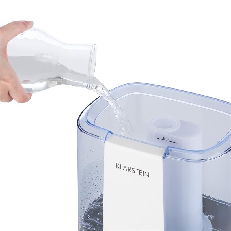 Klarstein Toledo, ultrazvukový zvlhčovač vzduchu, aróma difuzér, 6 l, LED svetlo, biely – Obrázok 5