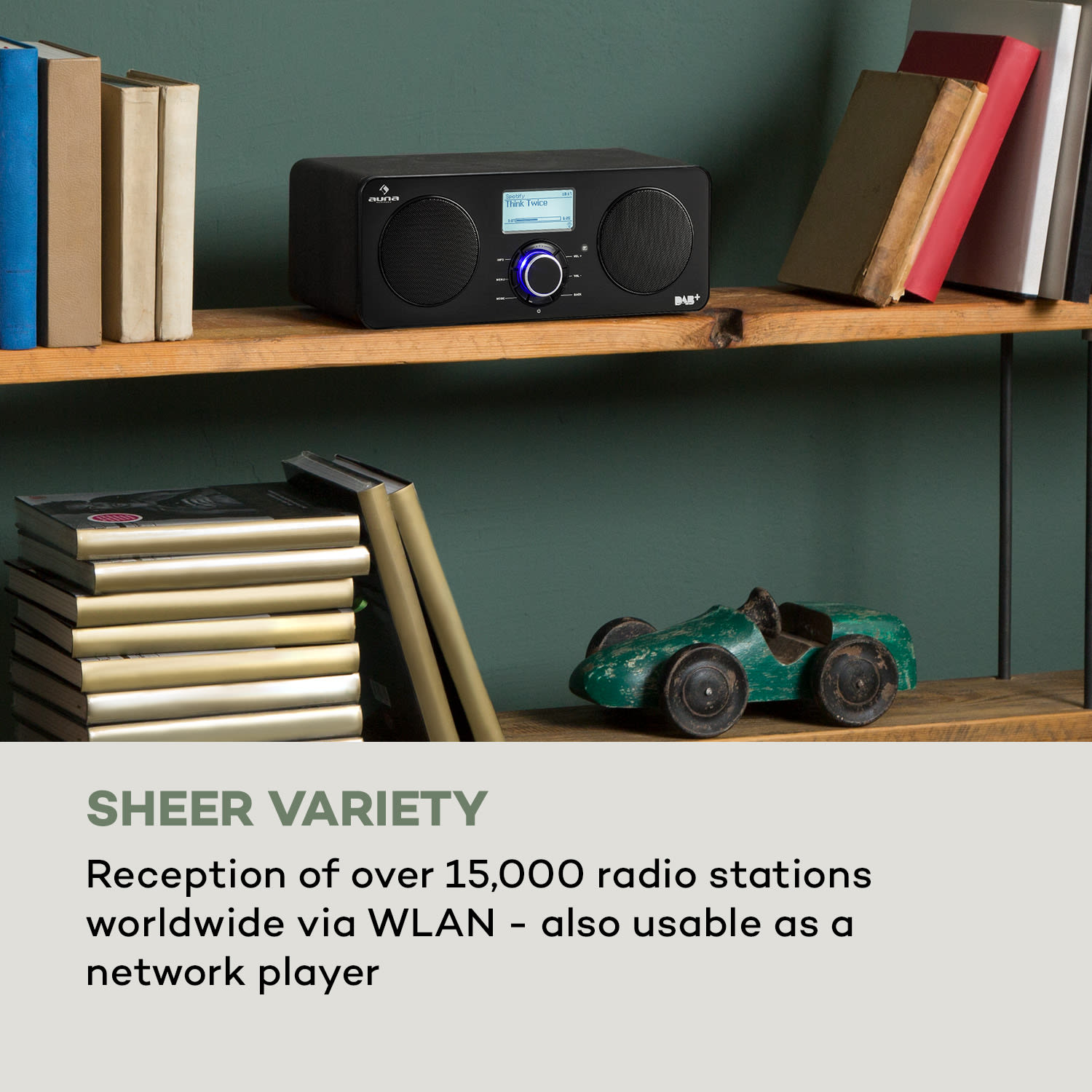 Auna Worldwide Stereo internetové rádio Spotify App Control čierna farba – Obrázok 2