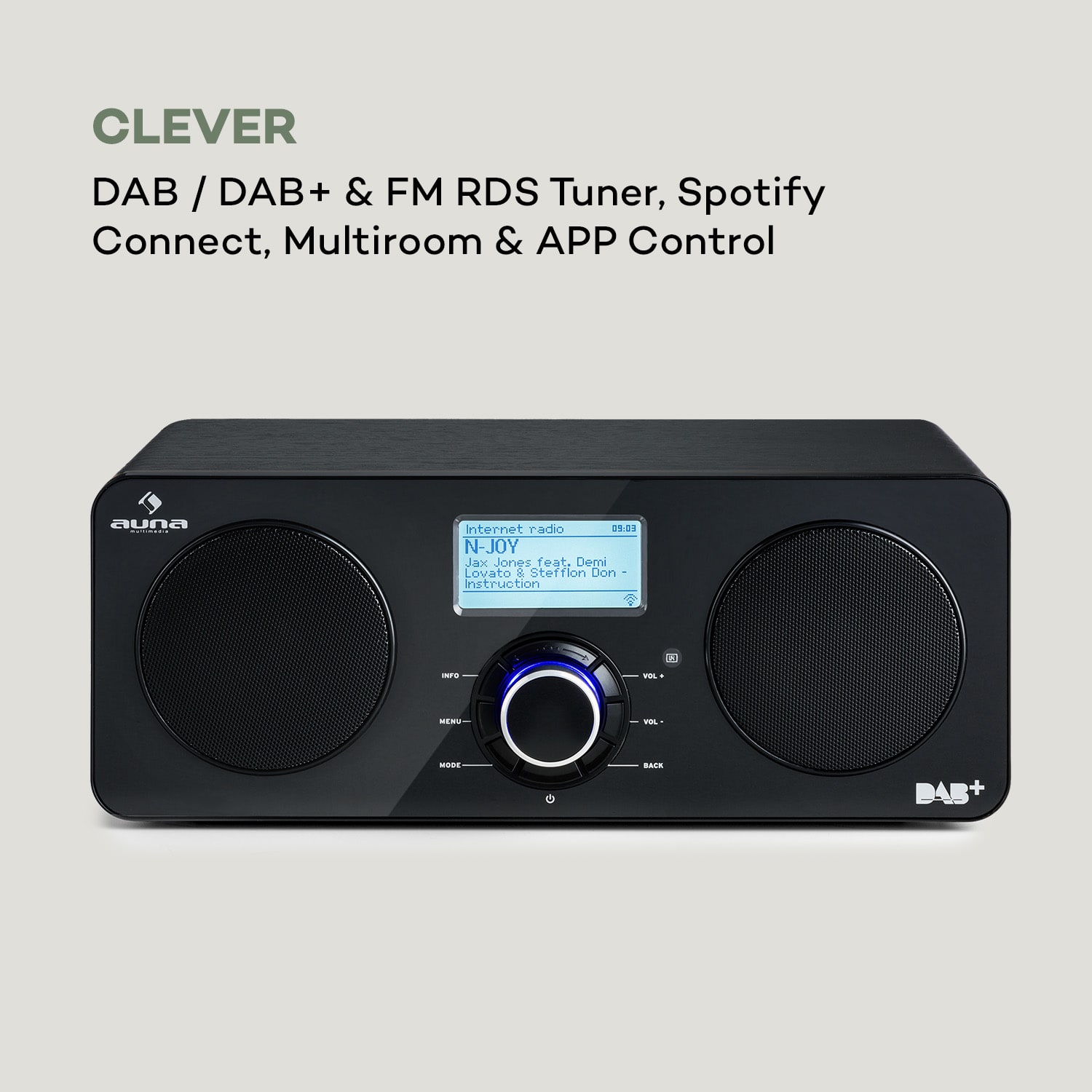 Auna Worldwide Stereo internetové rádio Spotify App Control čierna farba – Obrázok 3