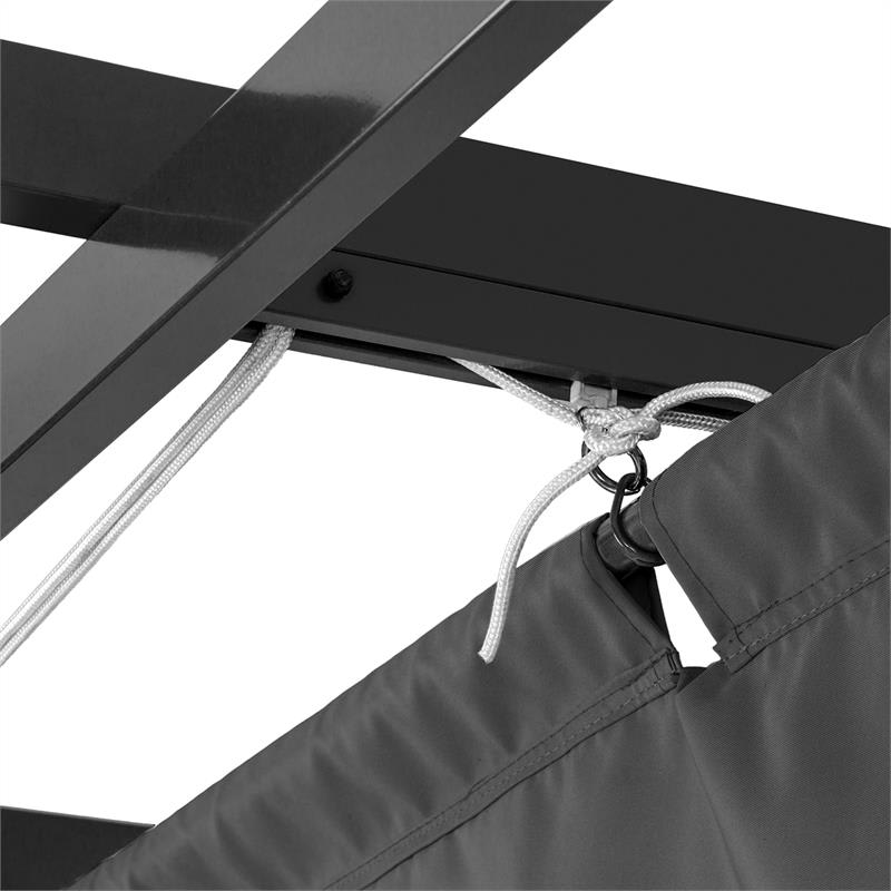 Blumfeldt Pantheon, pergola, prístrešok, 3 x 3 m, hliník, strieška proti slnku, polyester, sivá – Obrázok 4