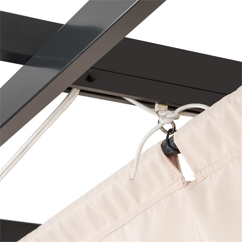Blumfeldt Pantheon, pergola, prístrešok, 3 x 6 m, hliník, strieška proti slnku, polyester, béžová – Obrázok 4