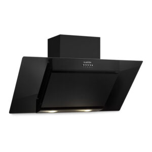 Klarstein Zola 90 digestor, 90 cm, 640 m³/h, LED, sklo, ušľachtilá oceľ, čierna farba