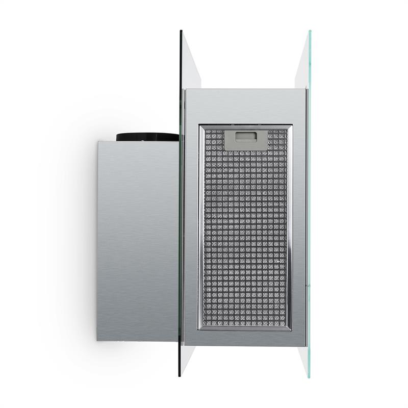 Klarstein Karree, digestor, 60 cm, nástenný, 640 m³/h, LED, nehrdzavejúca oceľ, sklo, biely – Obrázok 3