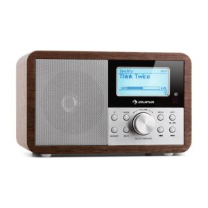 Auna Worldwide Mini, internetové rádio, WLAN, sieťový prehrávač, USB, MP3, AUX, FM tuner, orech