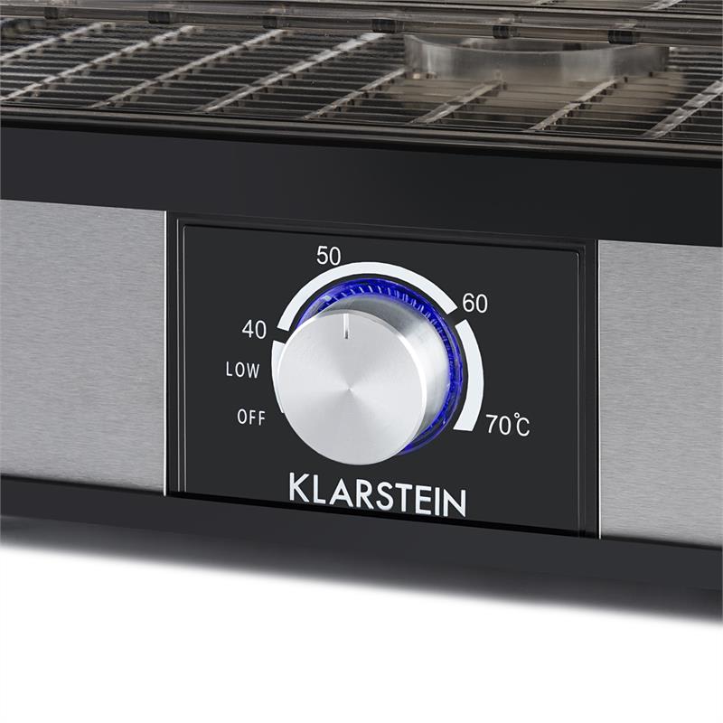 Klarstein Valle Deluxe, sušička potravín, dehydrátor, 5 mrežovitých políc, 250W, nerezová oceľ – Obrázok 3