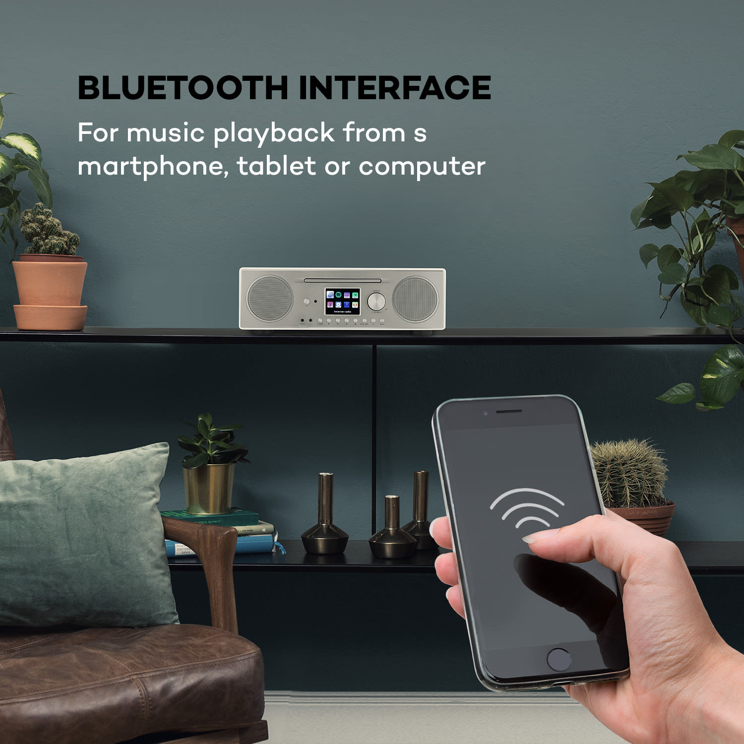 Auna Connect CD, internetové rádio, mediálny prehrávač, BT, MP3, DAB+, Spotify, connect radio, biele – Obrázok 4