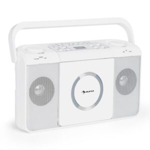 Auna Boomtown USB, boombox, CD prehrávač, FM rádio, MP3, prenosné kufríkové rádio, biely