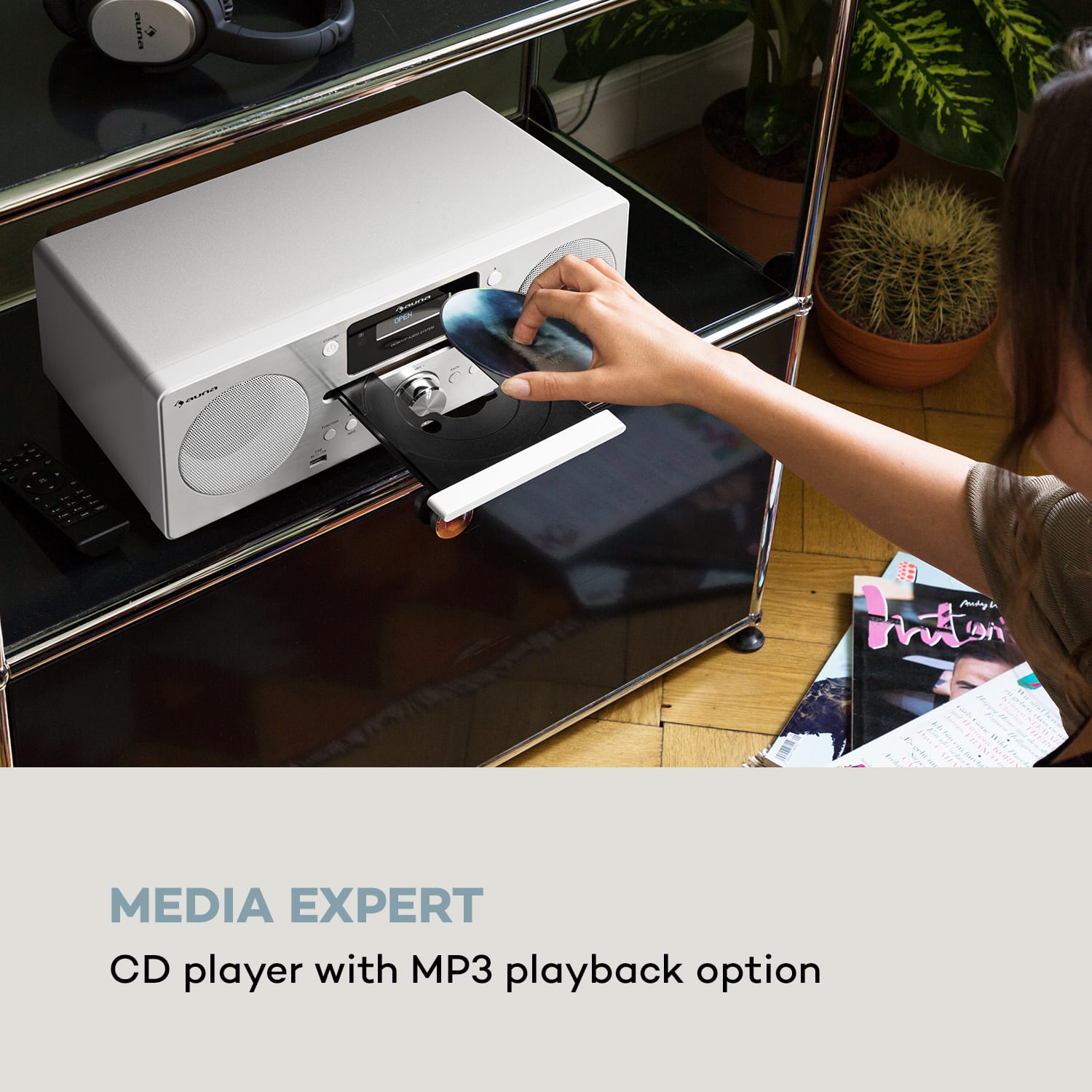 Auna Harvard, mikrosystém, DAB/DAB+, FM tuner, CD prehrávač, USB nabíjanie, biely – Obrázok 5
