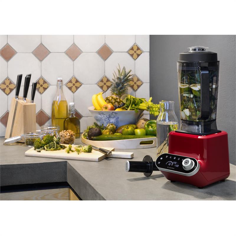 Klarstein Olympus R, stolný mixér, 1400 W, 1,8PS, polievkový mixér s ohrevom, červený – Obrázok 2