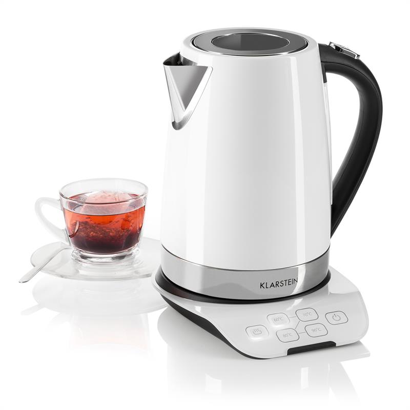 Klarstein Gulliver rýchlovarná kanvica, 2200W; 1,7l; funkcia udržiavania teploty, biela farba