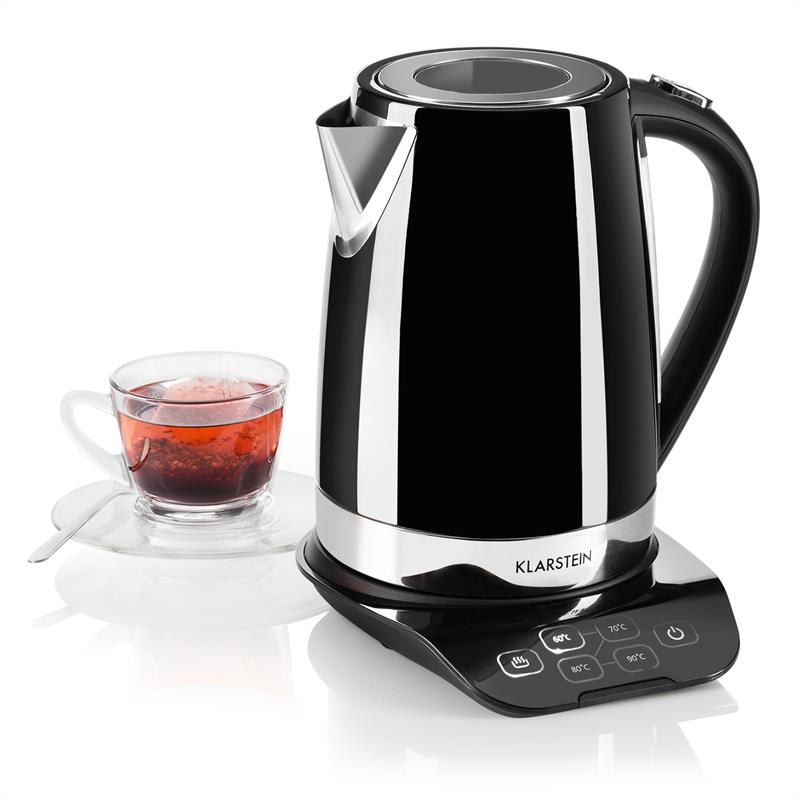 Klarstein Gulliver rýchlovarná kanvica, 2200W; 1,7l; funkcia udržiavania teploty, čierna farba