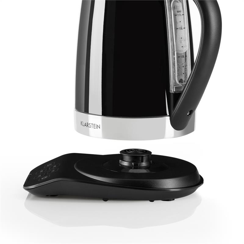 Klarstein Gulliver rýchlovarná kanvica, 2200W; 1,7l; funkcia udržiavania teploty, čierna farba – Obrázok 4