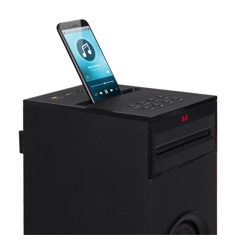 Auna Karaboom CD karaoke zariadenie, bluetooth, MP3, USB nabíjačka, mikrofón, diaľkové ovládanie, čierna farba – Obrázok 3