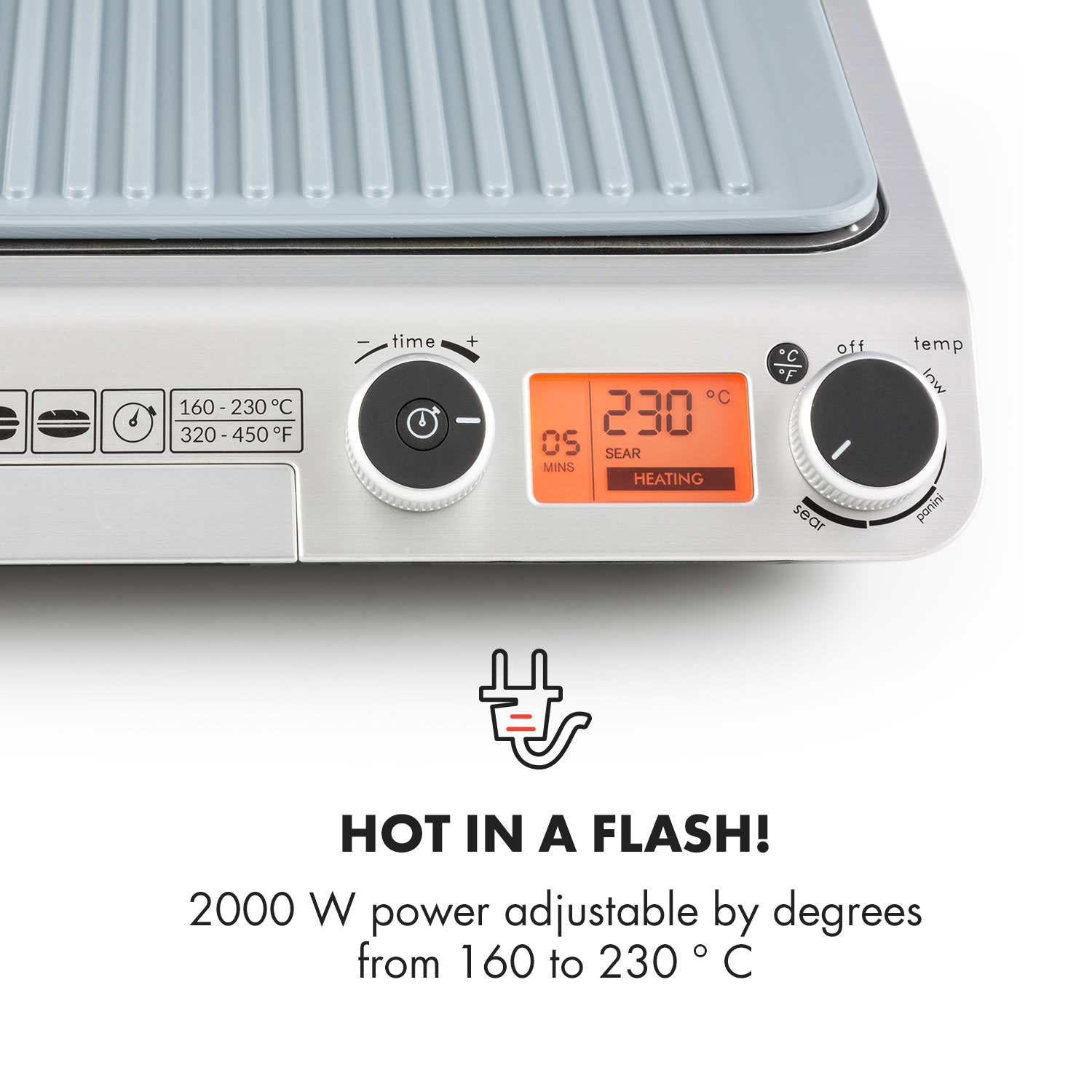 Klarstein Grand Gourmet Ceramic 3-v-1 kontaktný gril, 2000W, sklokeramika – Obrázok 5
