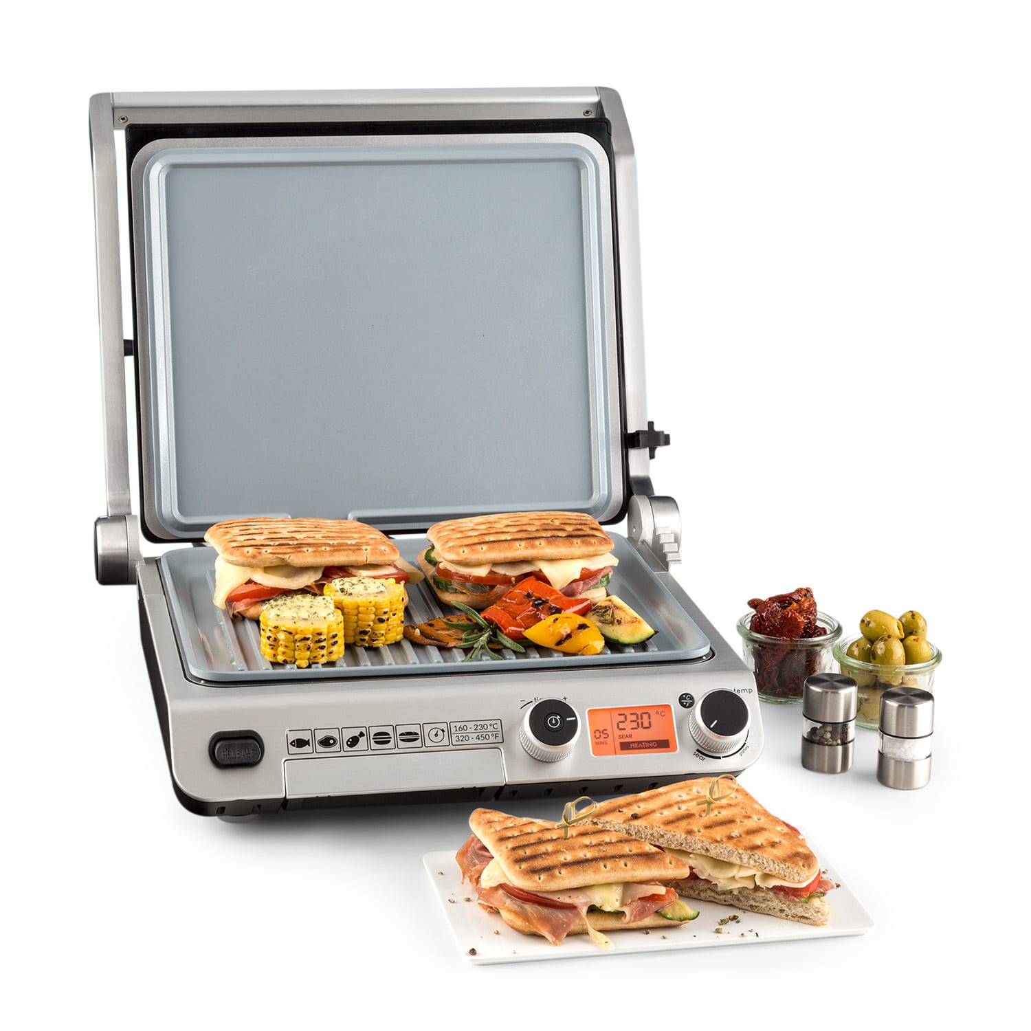 Klarstein Grand Gourmet Ceramic 3-v-1 kontaktný gril, 2000W, sklokeramika