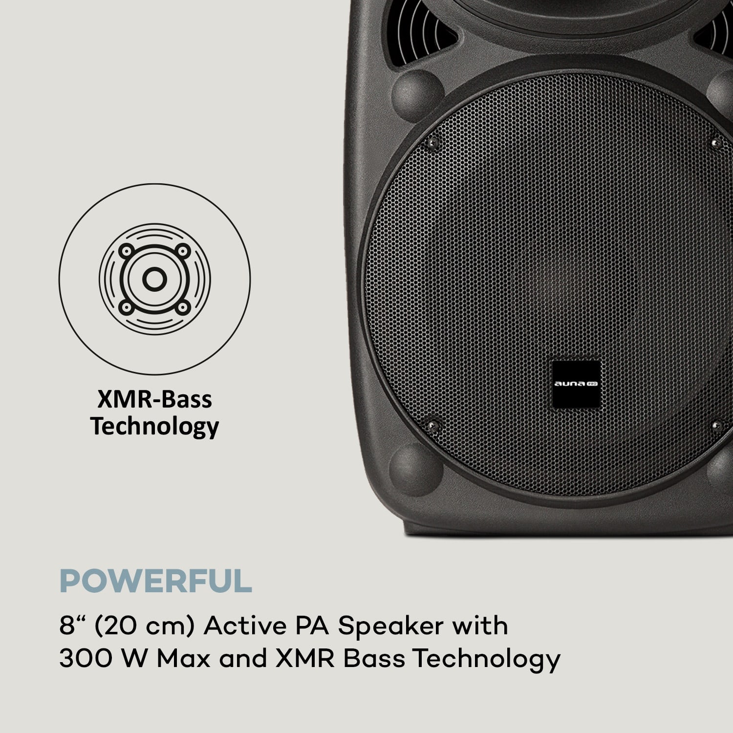 Auna Pro SLK-8-A, aktívny PA reproduktor, 300W, 8", USB a SD porty, MP3 – Obrázok 4