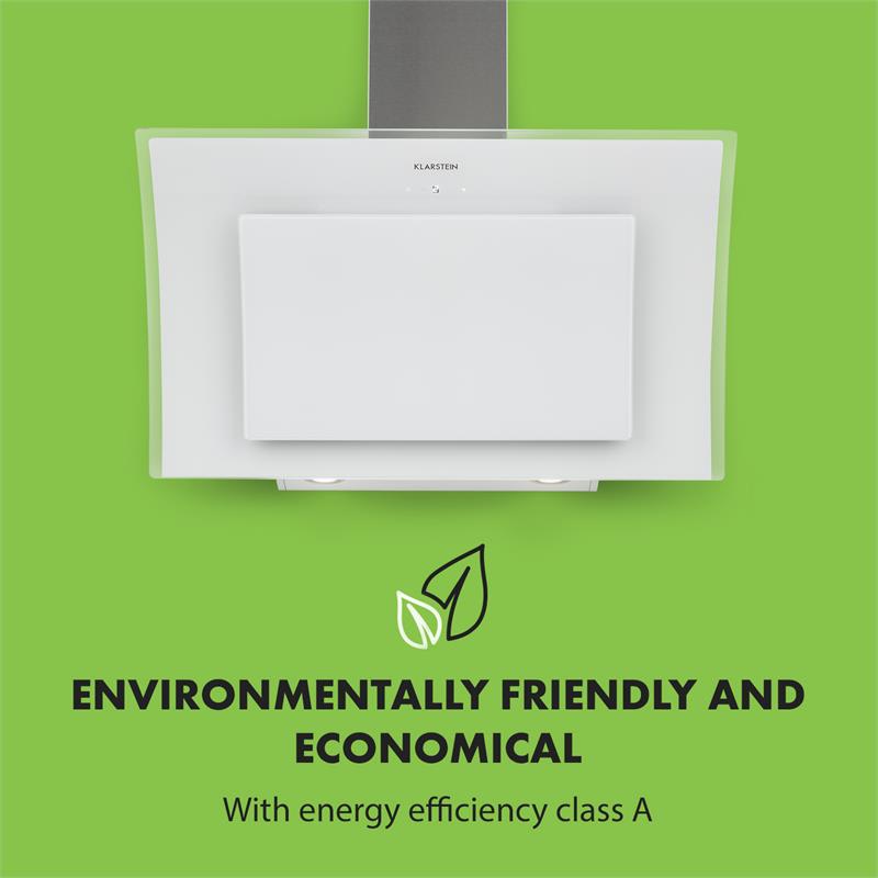 Klarstein Sabia 90, digestor, 90 cm, nástenný, 600 m³/h, LED, biely – Obrázok 4
