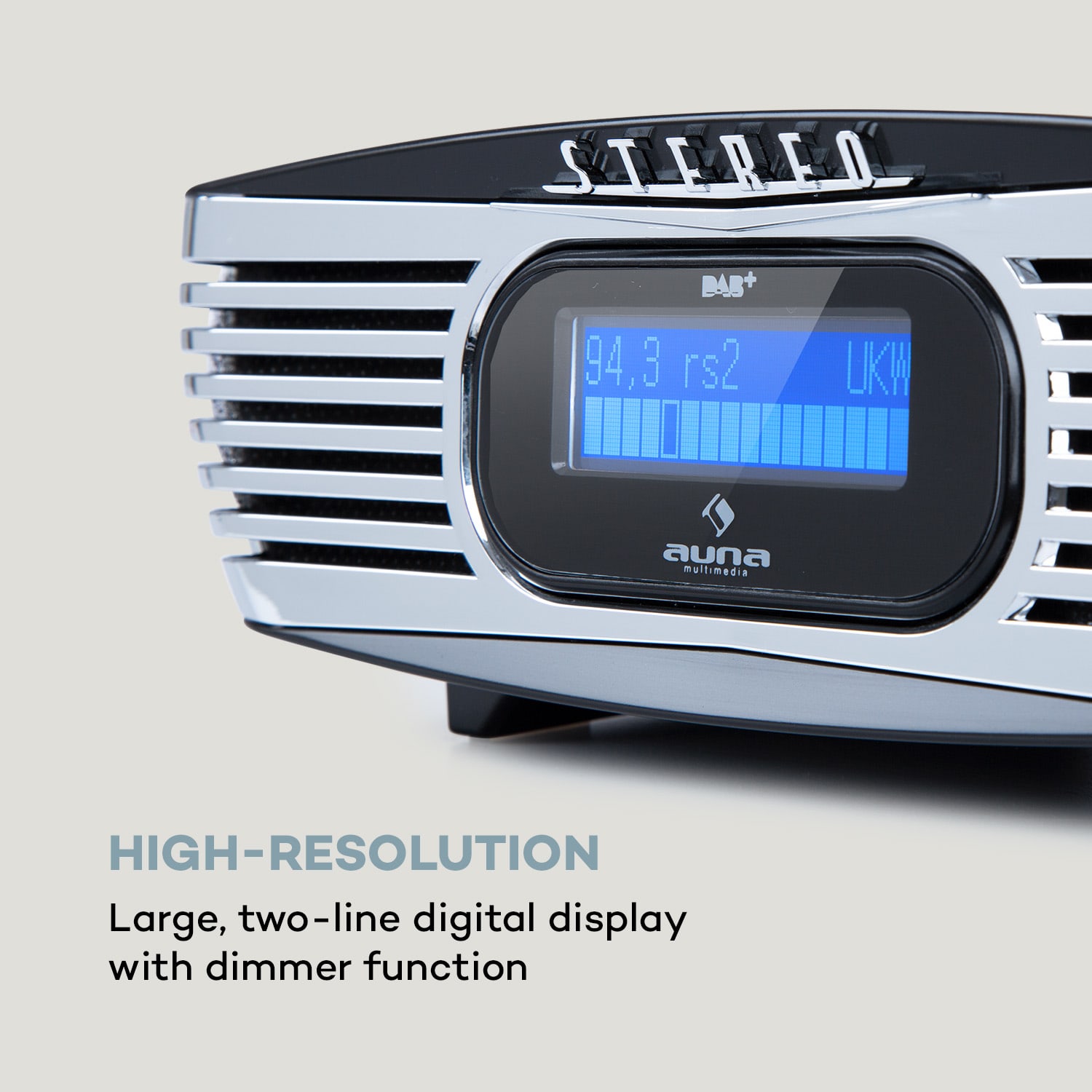 Auna Dreamee DAB+, rádiobudík, CD prehrávač, DAB+/FM, CD-R/RW/MP3, AUX, retro, čierny – Obrázok 5