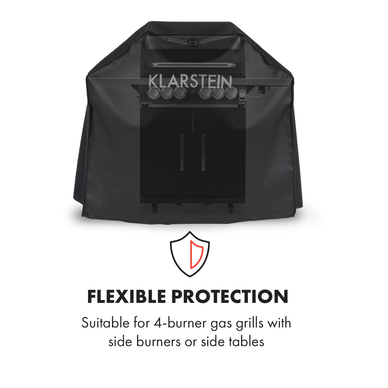 Klarstein Tomahawk 3.0 Cover, ochranný kryt na plynový gril, 600D plátno, 30/70 % PE/PVC, čierny – Obrázok 2