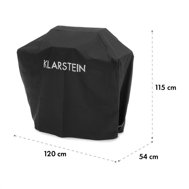 Klarstein Tomahawk 3.0 Cover, ochranný kryt na plynový gril, 600D plátno, 30/70 % PE/PVC, čierny – Obrázok 5