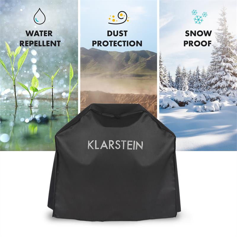Klarstein Tomahawk 4.0 Cover, ochranný kryt na plynový gril, 600D plátno, 30/70 % PE/PVC, čierny – Obrázok 4