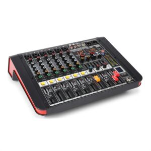 Power Dynamics PDM-M604A, mixážny pult, 6 mikrofónových vstupov, 24-bit multi-FX-procesor, USB prehrávač
