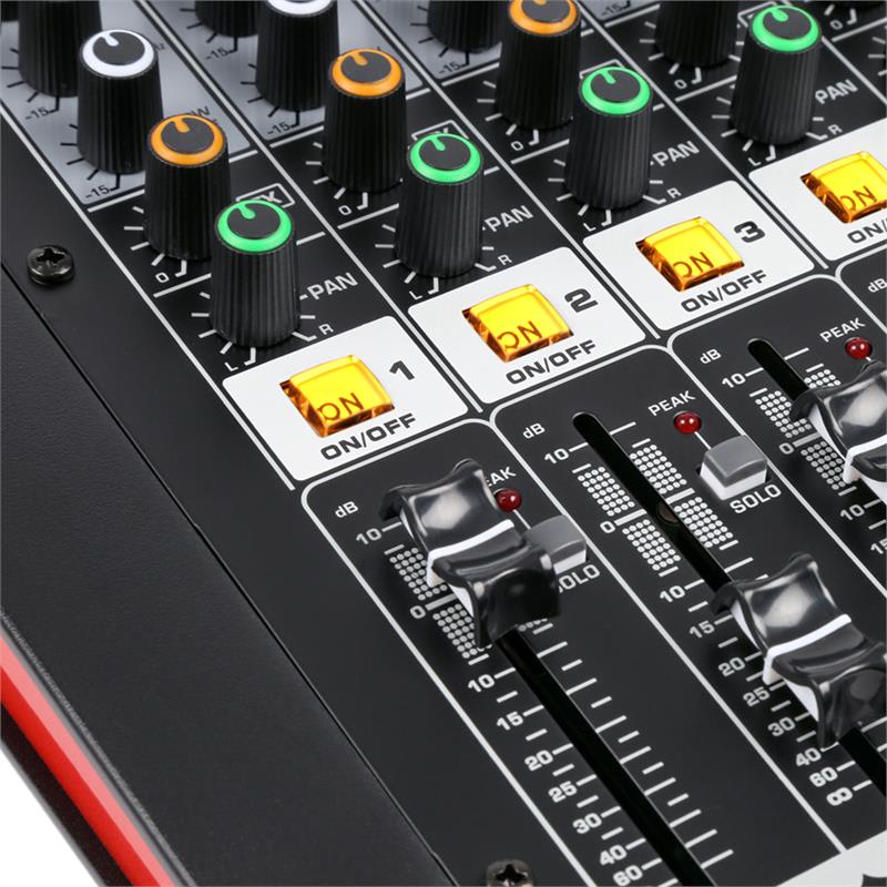 Power Dynamics PDM-M604A, mixážny pult, 6 mikrofónových vstupov, 24-bit multi-FX-procesor, USB prehrávač – Obrázok 4