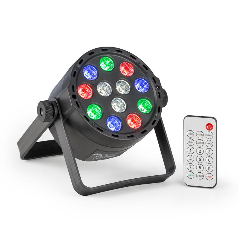 Beamz PLS25 Par, LED reflektor, 12 x 1 W RGBW LED diód, akumulátor, diaľkový ovládač