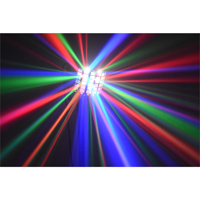 Beamz Radical 2, efekty 3v1, 4x 3W RGBW LEDky, laser červený/zelený, 4 DMX kanály – Obrázok 5