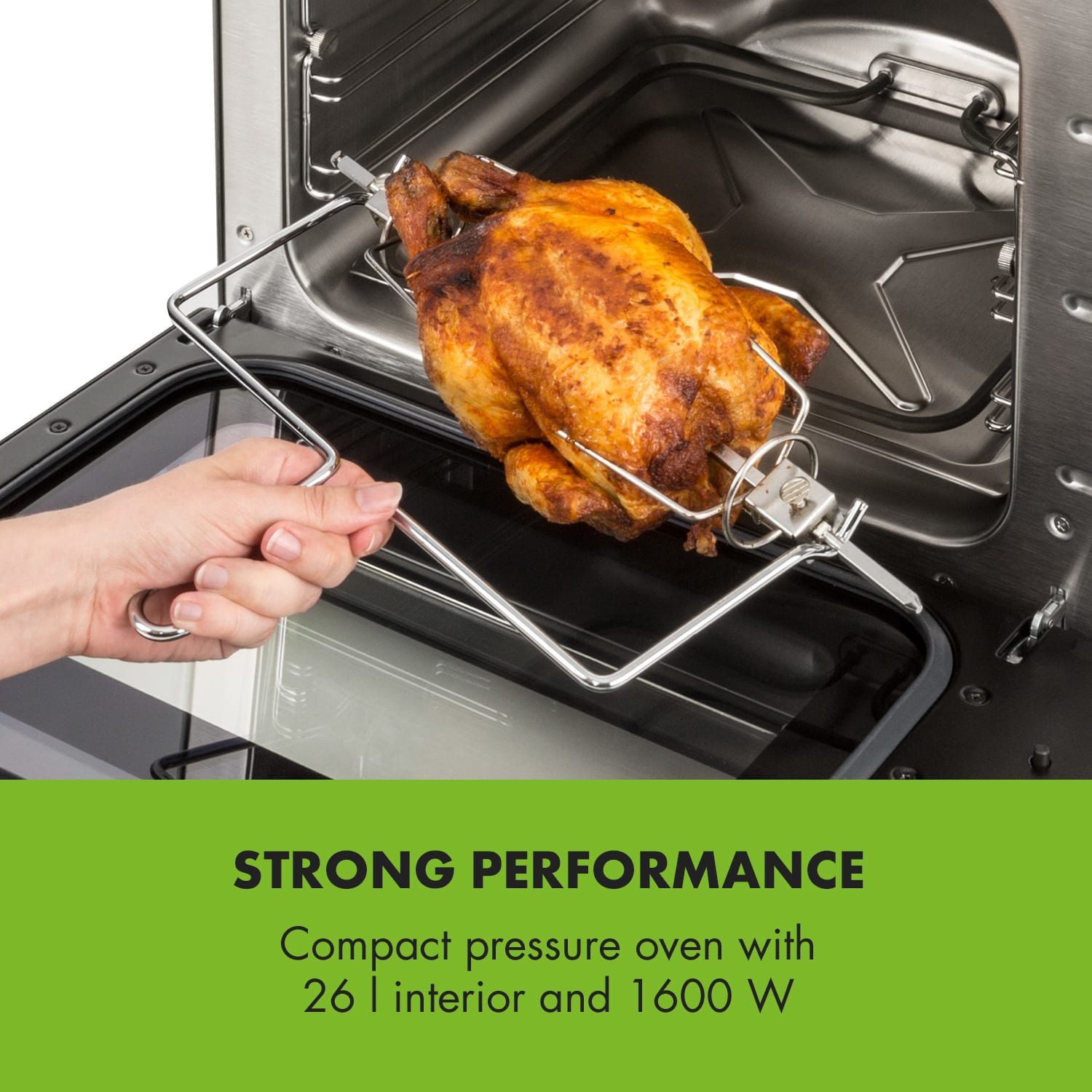 Klarstein Blaise, tlaková rúra, 1600 W, 26 l, tlak: 0 – 15 Pa, funkcia otočného grilu – Obrázok 2