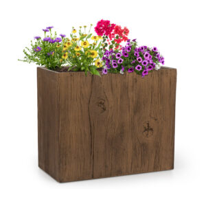 Blumfeldt Timberflor, kvetináč, 60 x 50 x 30 cm, sklolaminát, do interiéru aj exteriéru, hnedý
