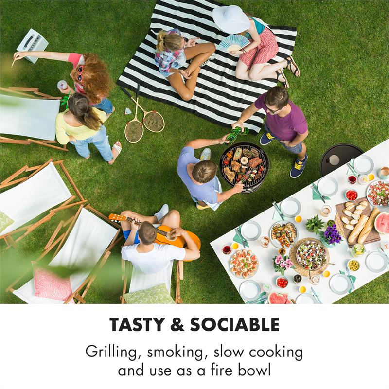 Klarstein Brooklyn-BBQ, 4 v 1 grilovací súdok, Ø 42 cm, oceľ, práškové lakovanie – Obrázok 2