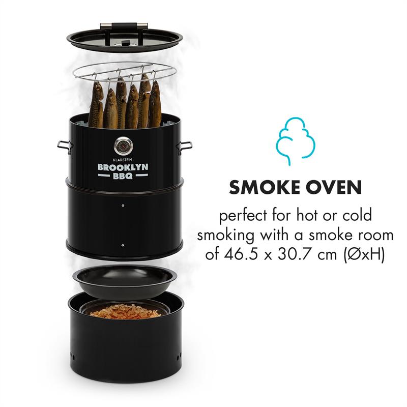 Klarstein Brooklyn-BBQ, 4 v 1 grilovací súdok, Ø 42 cm, oceľ, práškové lakovanie – Obrázok 4
