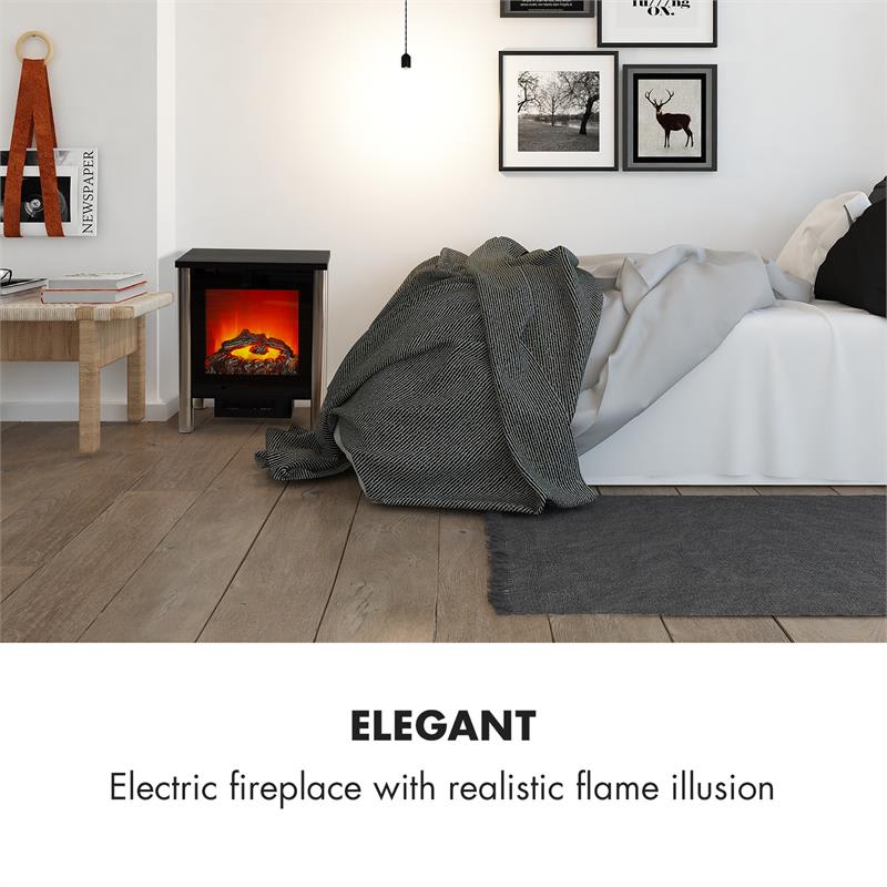 Klarstein Copenhagen Big, elektrický krb, 950/1900 W, termostat, čierny – Obrázok 2