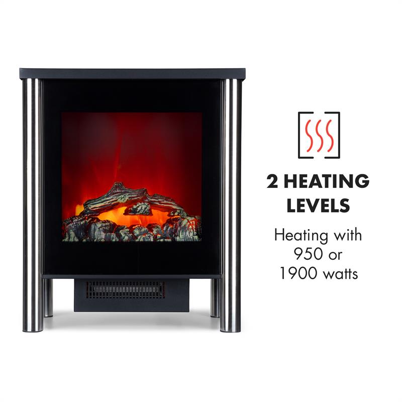 Klarstein Copenhagen Big, elektrický krb, 950/1900 W, termostat, čierny – Obrázok 3