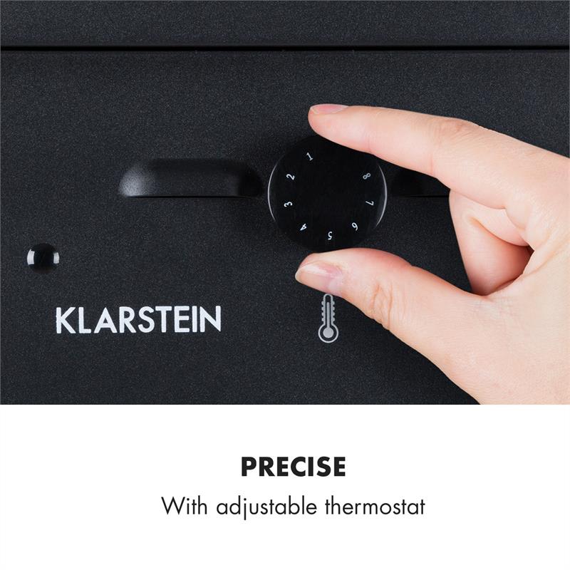 Klarstein Copenhagen Big, elektrický krb, 950/1900 W, termostat, čierny – Obrázok 4
