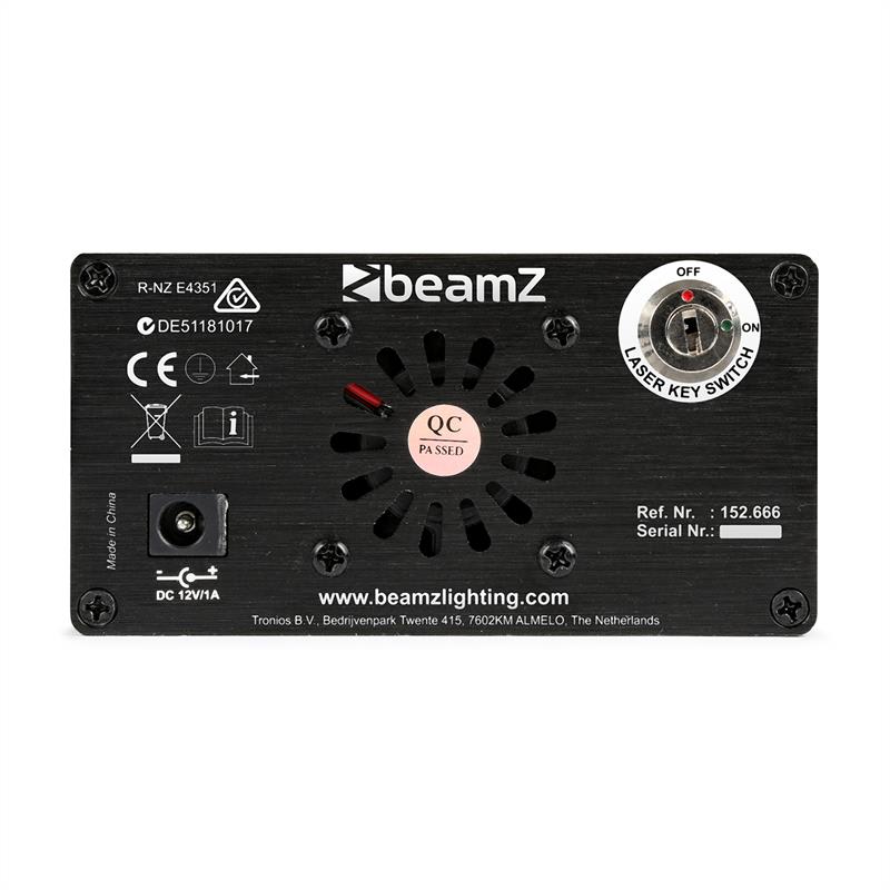 Beamz Helene Double Laser RG, dvojitý laser, multibodový, IRC, 3W, modré LED svetlo – Obrázok 2
