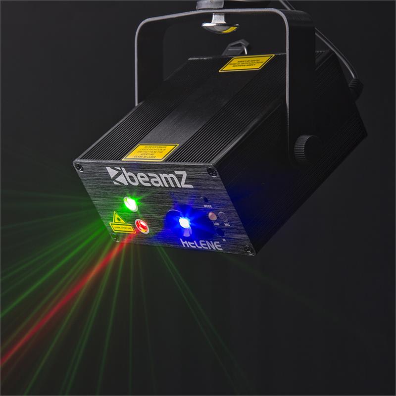 Beamz Helene Double Laser RG, dvojitý laser, multibodový, IRC, 3W, modré LED svetlo – Obrázok 3