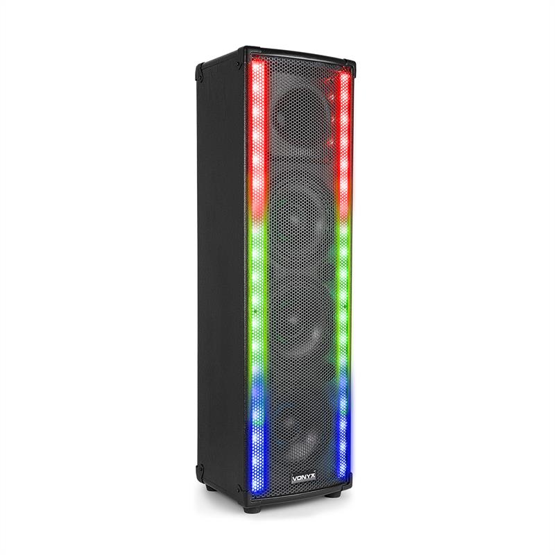 Vonyx LM65, PA reproduktor, bluetooth, 5 osvetľovacích režimov, 400W, čierna farba