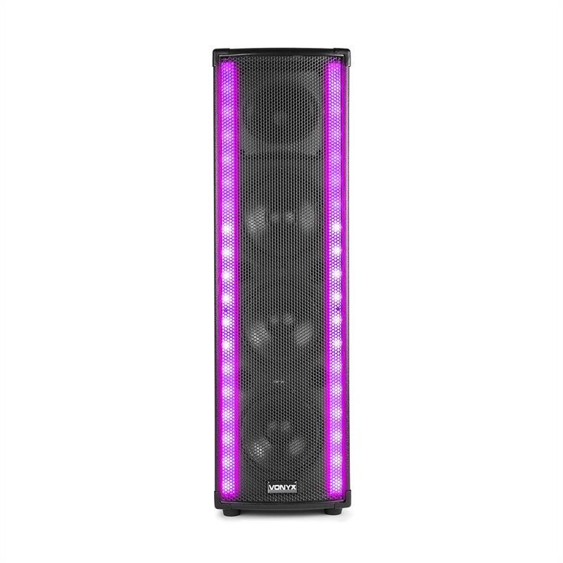 Vonyx LM65, PA reproduktor, bluetooth, 5 osvetľovacích režimov, 400W, čierna farba – Obrázok 2
