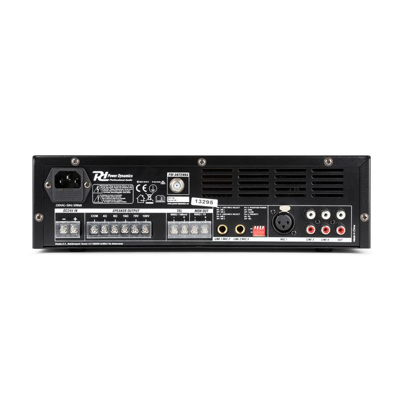 Power Dynamics PBA120, 100 V zosilňovač, 120 W, USB/SD, MP3, bluetooth – Obrázok 3
