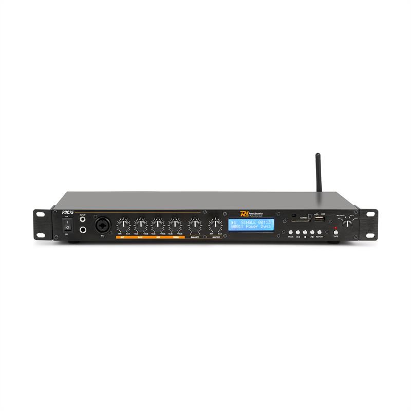 Power Dynamics PDC75, multimediálny prehrávač, 3 x RCA vstup, 2 x XLR vstup, bluetooth, čierny