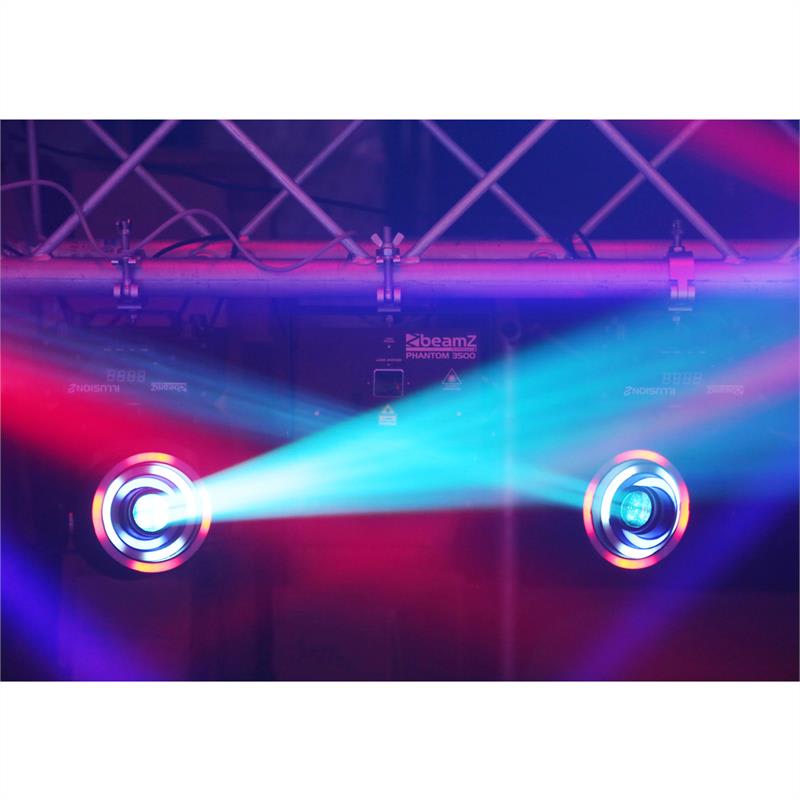 Beamz Illusion 2, 30 W, LED biele, 3v1 SMD RGB LED kruh, DMX režim alebo samostatný režim , čierna – Obrázok 3