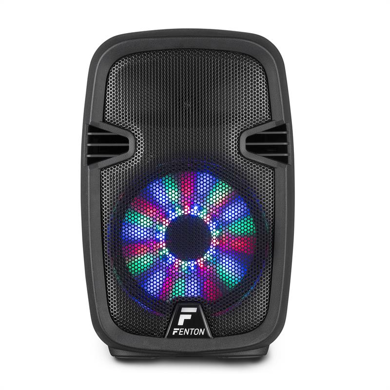Fenton FT8LED, aktívny reproduktor, 8“, 300 W, BT/USB/SD/AUX, LED, 2,2 Ah akumulátor – Obrázok 2