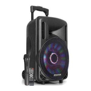 Fenton FT10LED, aktívny reproduktor, 10“, 450 W, BT/USB/SD/AUX, LED, akumulátor, vozík