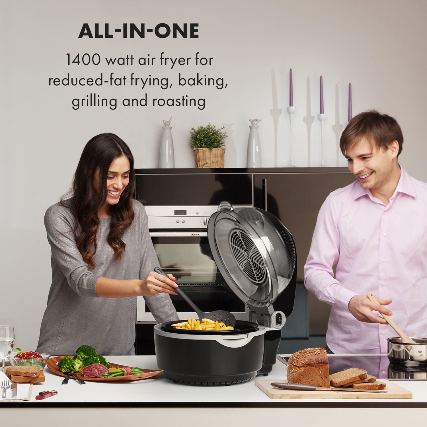 Klarstein VitAir Turbo Smart, teplovzdušná fritéza, 1400 W, 10 l, 20 programov, čierna – Obrázok 2
