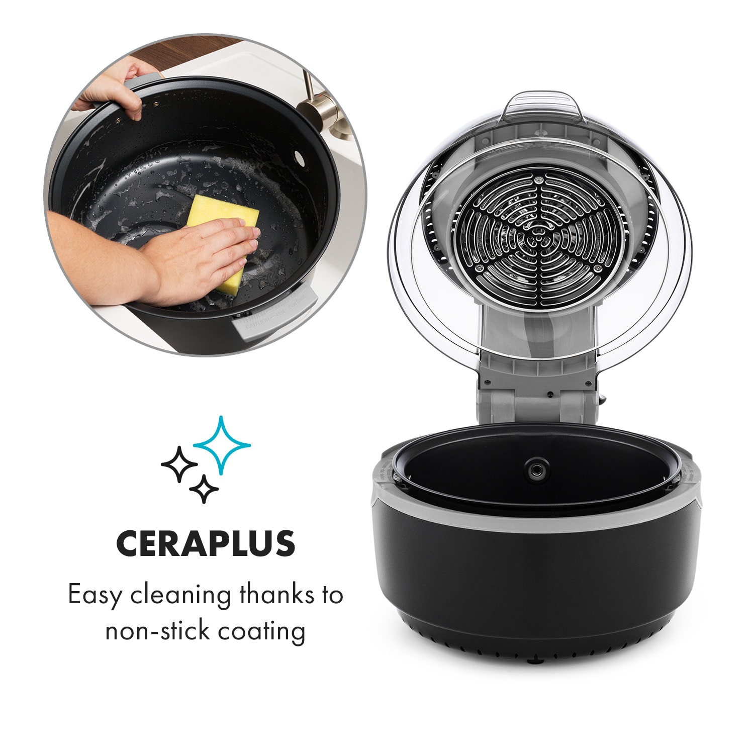 Klarstein VitAir Turbo Smart, teplovzdušná fritéza, 1400 W, 10 l, 20 programov, čierna – Obrázok 4