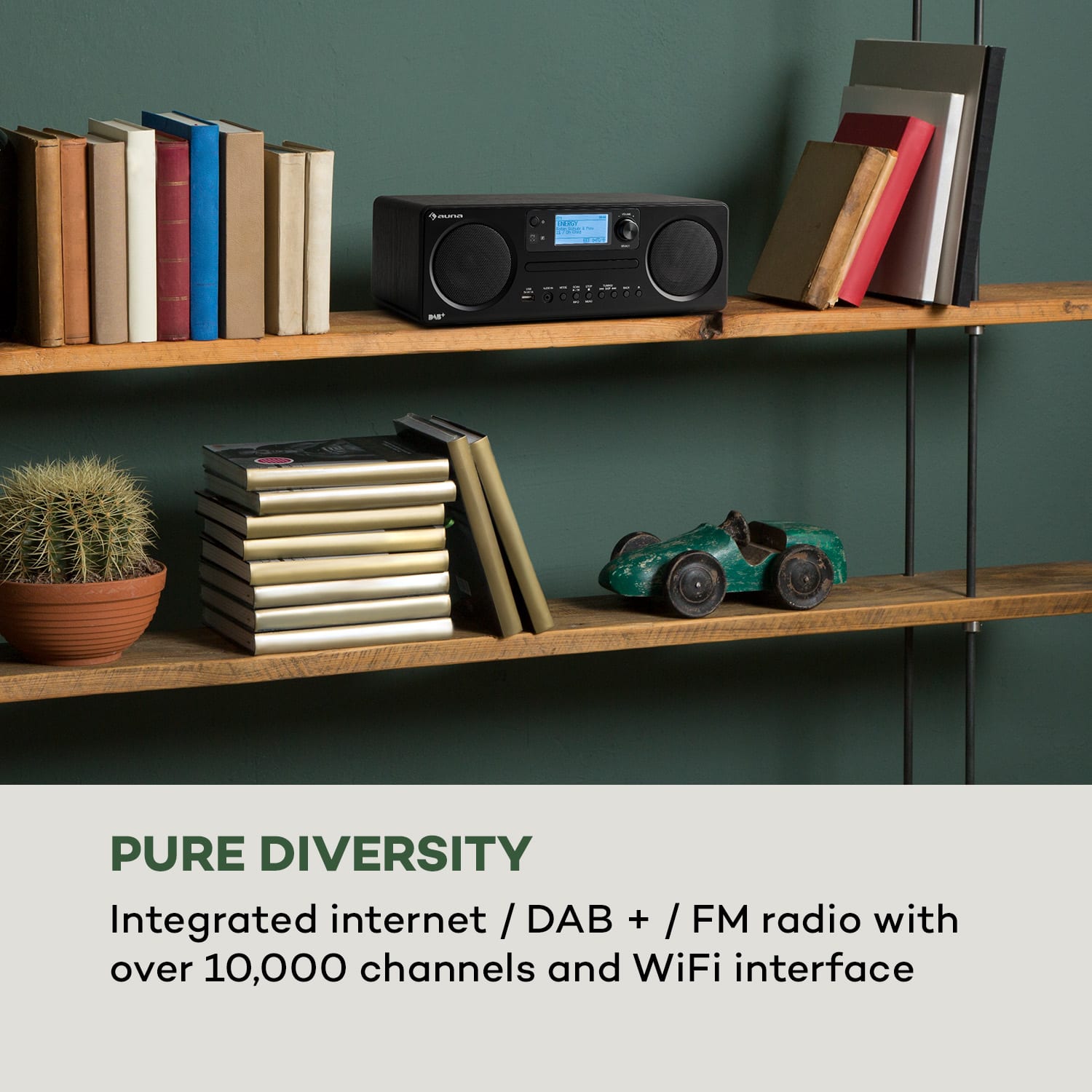 Auna Worldwide CD, internetové rádio, Spotify Connect, ovládanie cez aplikáciu, bluetooth, čierne – Obrázok 2