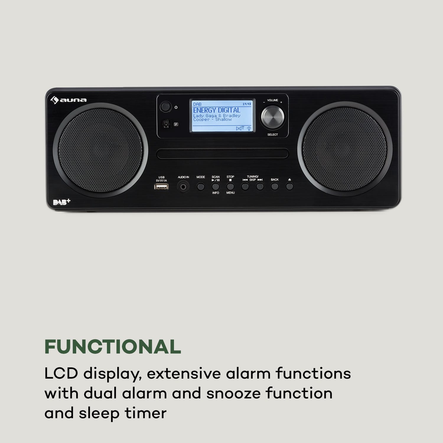 Auna Worldwide CD, internetové rádio, Spotify Connect, ovládanie cez aplikáciu, bluetooth, čierne – Obrázok 5